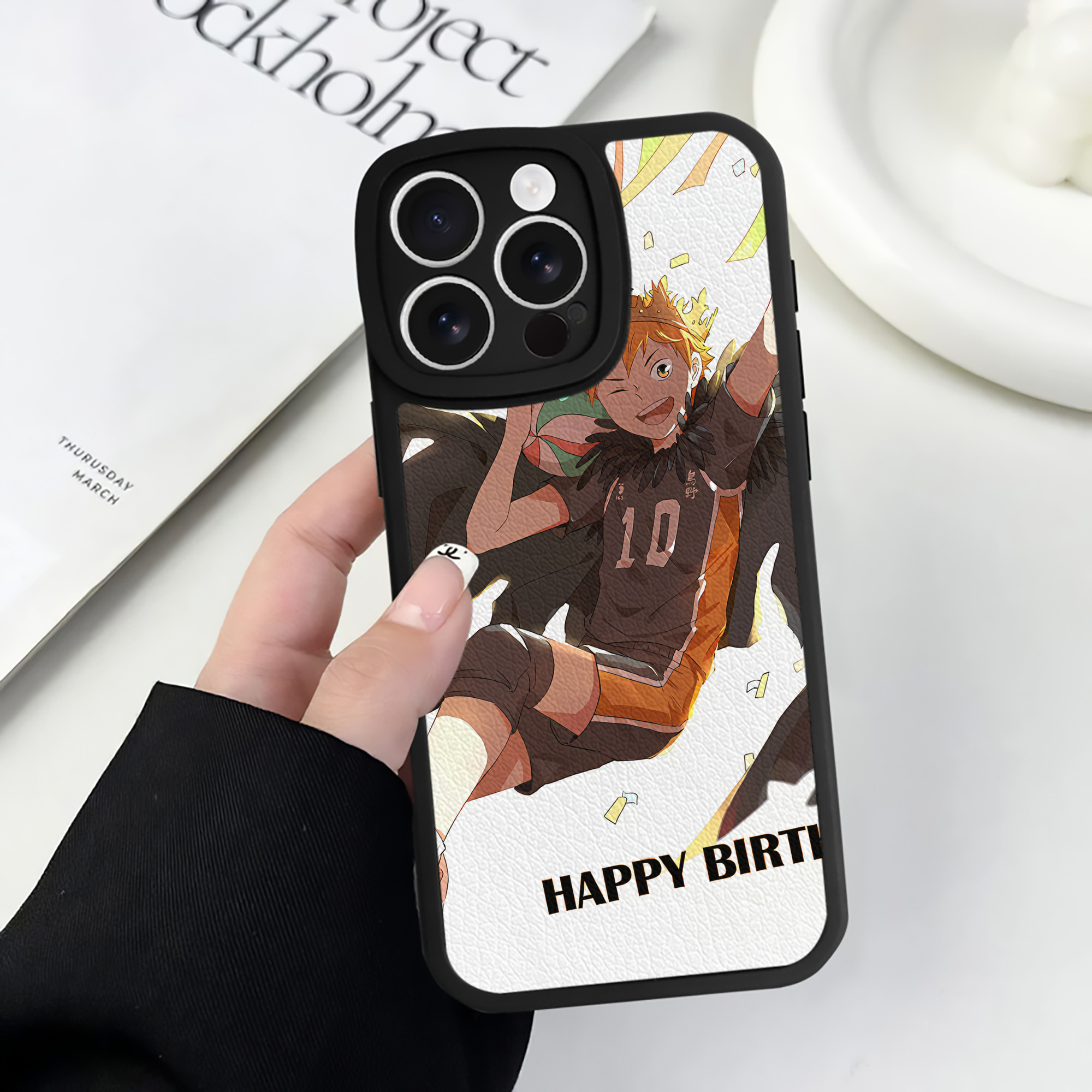 （画像用） ハイキュー!! Haikyu!! 【iPhone 16シリーズ対応】シリコンスマホケース（レザー調） 材質：シリコン
